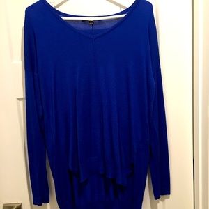 Blue cable & gauge sweater
